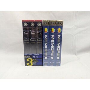 VHS Blank Lot Video‎ Cassette Tape Memorex GE SHQ 120 6 VHS